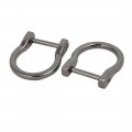 Uxcell 20mm Inner Width Metal U Shaped Screw Mounted Buckle D Ring Black 2pcs