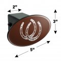 Horseshoe Lucky Double Cowboy Brown Oval Tow Trailer Hitch Cover Plug Insert