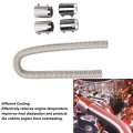 Stainless Steel Flexible Radiator Hose Kit With High Temperature 36in Universal Length For Engine Cooling System Silver