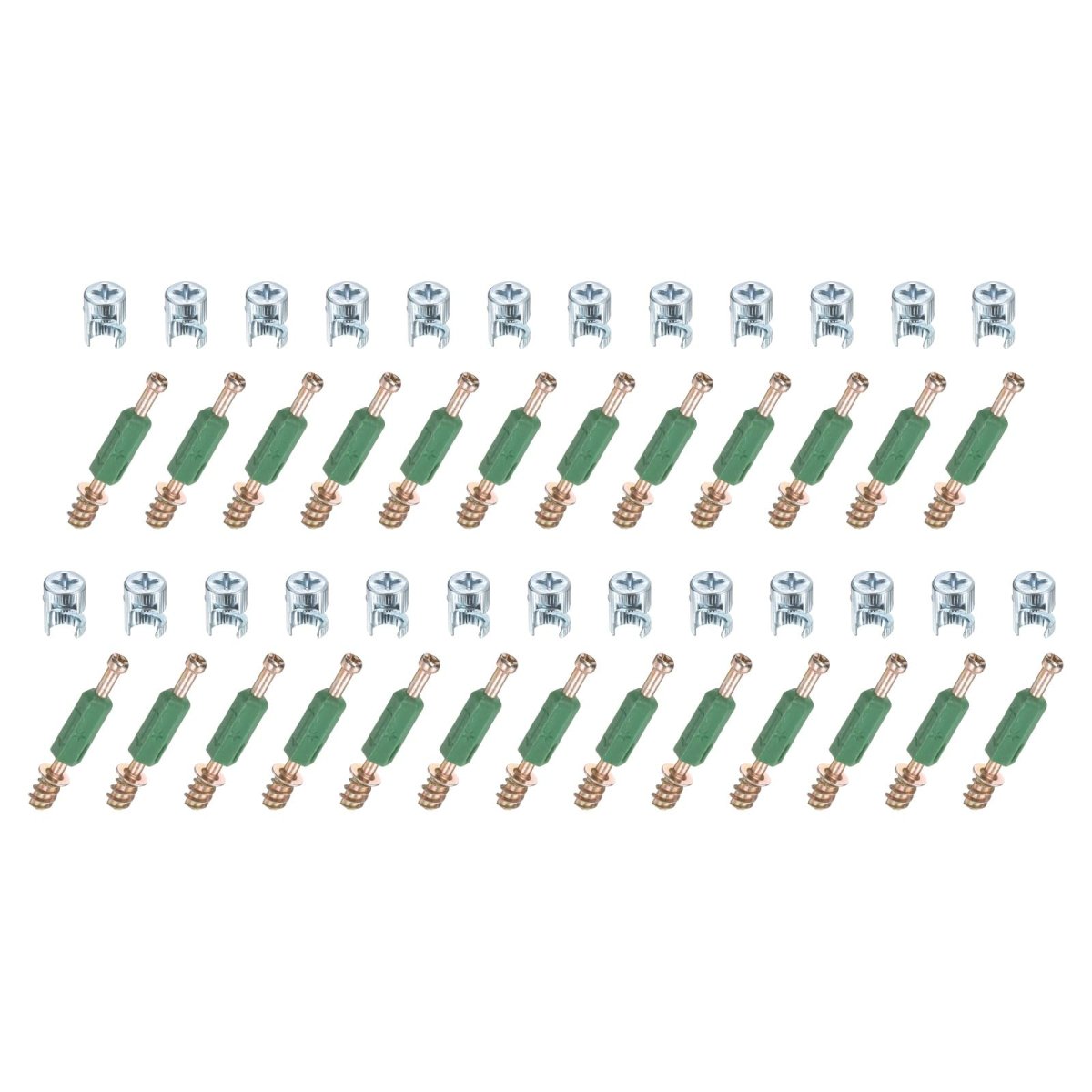 25set Furniture Connectors Kit 8x11 3mm Cam Lock Fitting With M6x40mm Dowel Fasteners 3-in-1 Fixing Screws Set For Splicing