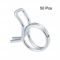 Uxcell Double Wire Spring Hose Clamp 13mm Inner Dia Fit 13 5-14 5mm Od Fuel Line Silicone Tube Clips Zinc Plated 50pcs