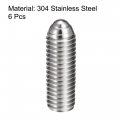 Uxcell Ball Point Set Screws M10 X 30mm 304 Stainless Steel Metric Spring Hex Socket Screw 6pcs
