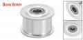 Uxcell Aluminum 3 M 20t 6mm Bore Toothless Timing Idler Belt Pulley Flange Synchronous Wheel For 10mm