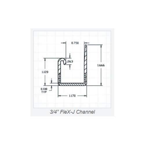 Polaris Flex J Channel 3 4in Light Grey Single Item