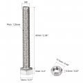 Uxcell M8 X 60mm Hex Head Screws Bolts Nuts Flat Lock Washers Kits 304 Stainless Steel Fully Thread Hexagon 4 Sets