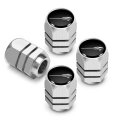 Chevrolet Corvette C8 Stingray Logo Tire Valve Stem Caps Silver Hexagon Aluminum For Car Suv Truck Set Of 4 0 5 In X 75 