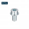Uxcell M8x14mm Flanged Socket Head Cap Screws 50pcs 8 Grade Carbon Steel Hex Serrated Flange Bolts Machine