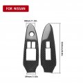 Fydun Door Window Lift Switch Buttons Cover Trim 2pcs Carbon Fiber Button Panel Frame Fit For Nissan 370z Z34 2009a 2020 Left