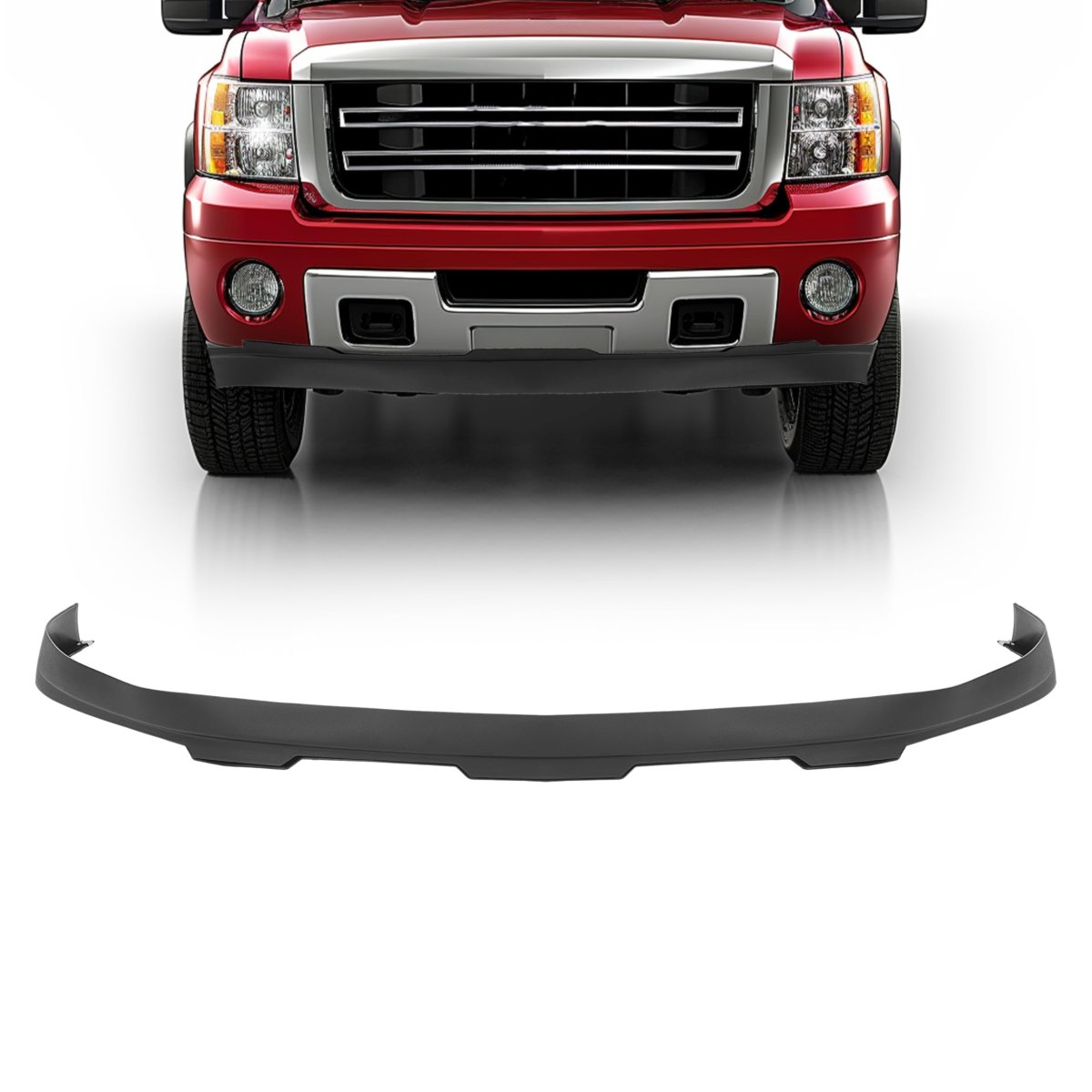 Front Bumper Lower Air Deflector For 2007-2013 Gmc Sierra 1500 2500 3500 Hd Replacement Gm1092211 15917769 Black Pp Plastic Dam