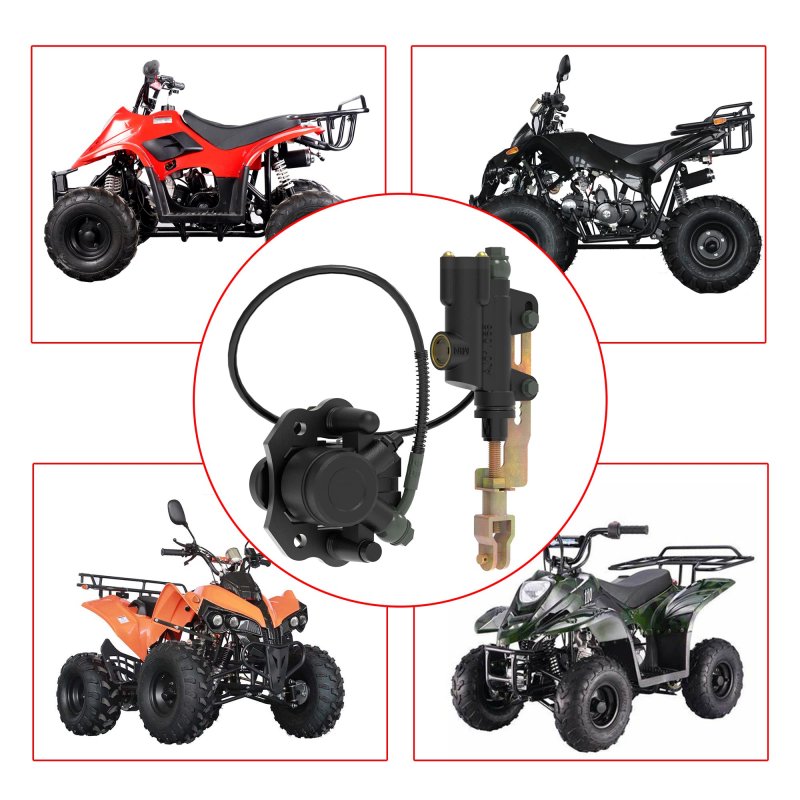 Rutu Rear Foot Brake Master Cylinder Disc Caliper Assembly Replacement For 50cc 70cc 90cc 110cc 125cc Chinese Atv Parts Quad