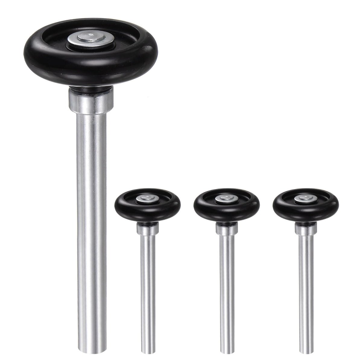 4pcs 1 8 Black Nylon Garage Door Rollers For 2 Track 4 25 Long Stem Quiet Wheels Bearing-free Design