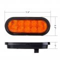 Ocpty 9led Side Marker Light 10pcs 2a Amber Red Round Trailer Lamp Stop Turn Tail W Rubber Mounting Grommet And Pigtails 2x