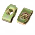 Uxcell 25pcs Spring Steel Speed Fastener Extruded U Nut Brass Tone For M8 Screw