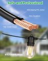 Tdlol Outdoor String Lights Waterproof 100ft Patio With 35 Shatterproof Sockets Connectable Hanging Ip55 Commercial Grade Led
