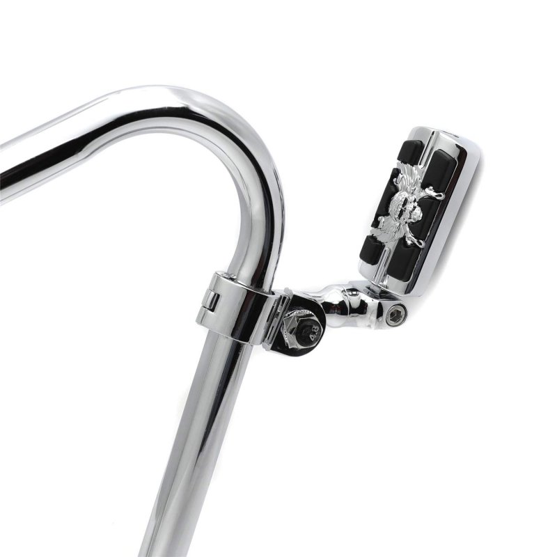 Chrome Short Angled Peg Mounting Kit With Zombie Sull Foot For Bike 1-1 4 Inch Front Engine Guard Frame Tube Iron 883 Xl883n