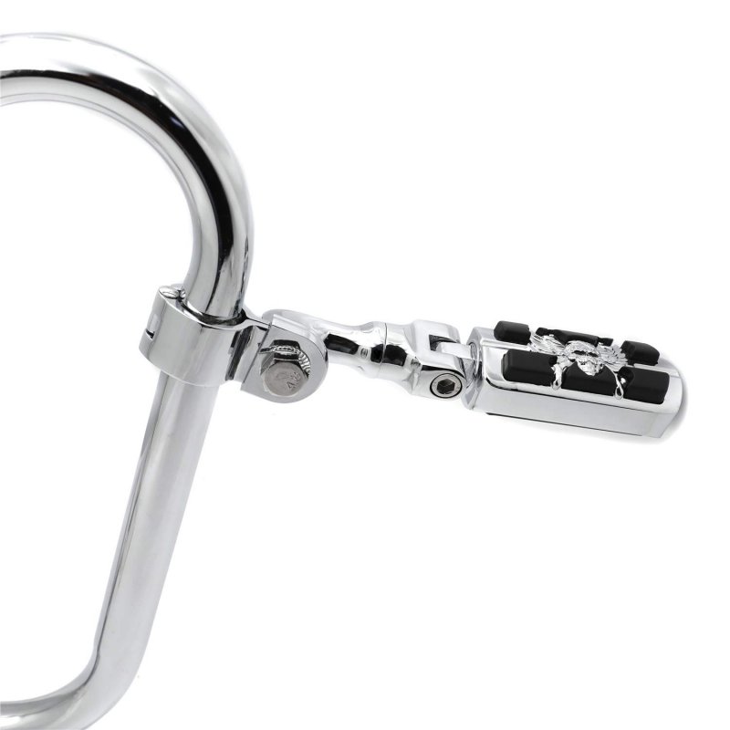 Chrome Short Angled Peg Mounting Kit With Zombie Sull Foot For Bike 1-1 4 Inch Front Engine Guard Frame Tube Iron 883 Xl883n