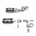 Chrome Short Angled Peg Mounting Kit With Zombie Sull Foot For Bike 1-1 4 Inch Front Engine Guard Frame Tube Iron 883 Xl883n 