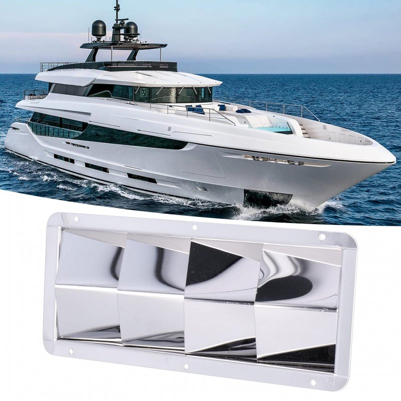 4 Slots Grid Marine Louver Vent Grille Square Cover Boat Stainless Steel Air Accessories