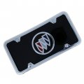 Buick Color Logo Black Acrylic License Plate With Chrome Frame Kit 
