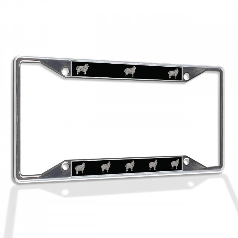 Fastasticdeals Metal Insert License Plate Frame Sheep A Weatherproof Car Accessories Chrome 4 Holes Solid