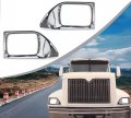 Cpowace Headlight Bezel For International 9200 9400 5900 Pair And Turn Signal Light Cover Trim Truck Accessories Chrome 