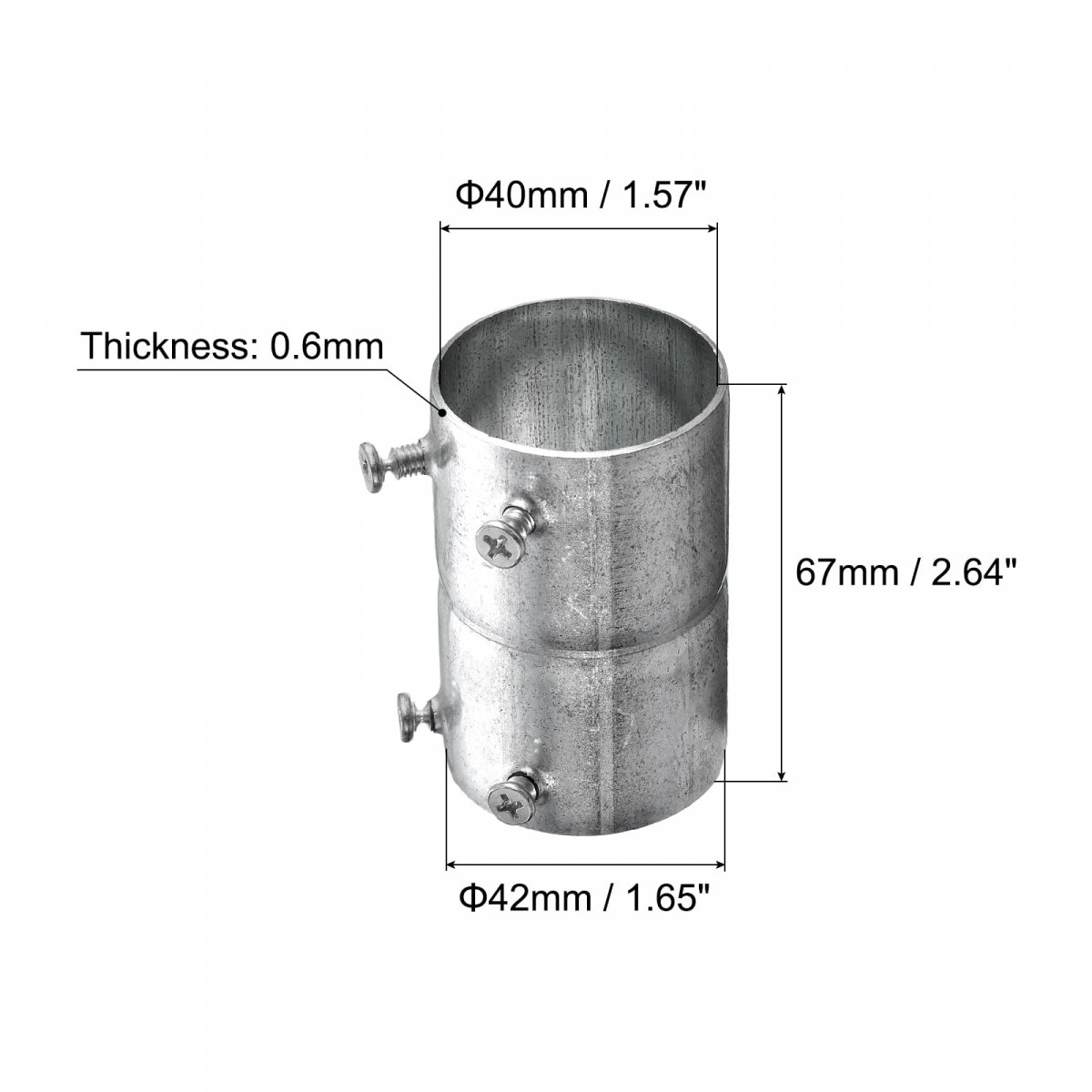 Emt Coupling 40mm 1 9 16 Inch Set Screw Conduit Fittings 67mm Length Electrical Pipe Connector 0 9mm Wall Thick 8 Pack
