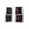 Black Parking Corner Lights Amber Signal Lamps For 1994 To 2000 Chevy C10 Ck Pickup And Suv Euro Style Front With Clear Lens 