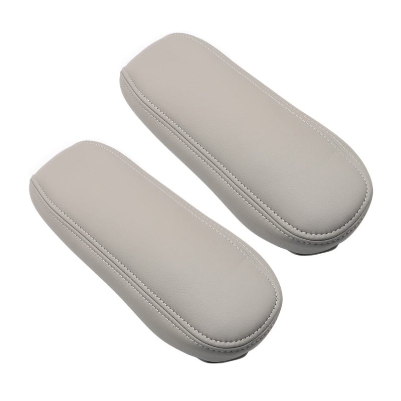 2pcs Replacement Seat Armrest Cover Leather Dark Gray For Ford F250 F350 Excursion Lariat 1999 2000 2001 2002 2003 2004 2005