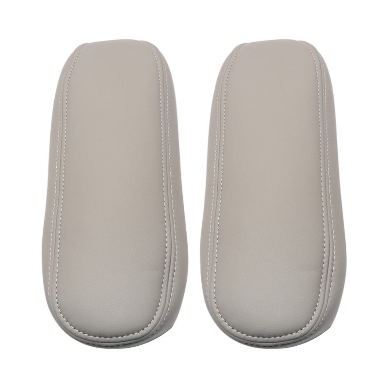 2pcs Replacement Seat Armrest Cover Leather Dark Gray For Ford F250 F350 Excursion Lariat 1999 2000 2001 2002 2003 2004 2005