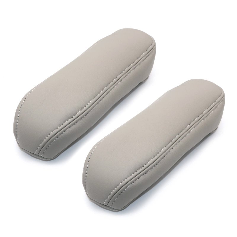 2pcs Replacement Seat Armrest Cover Leather Dark Gray For Ford F250 F350 Excursion Lariat 1999 2000 2001 2002 2003 2004 2005