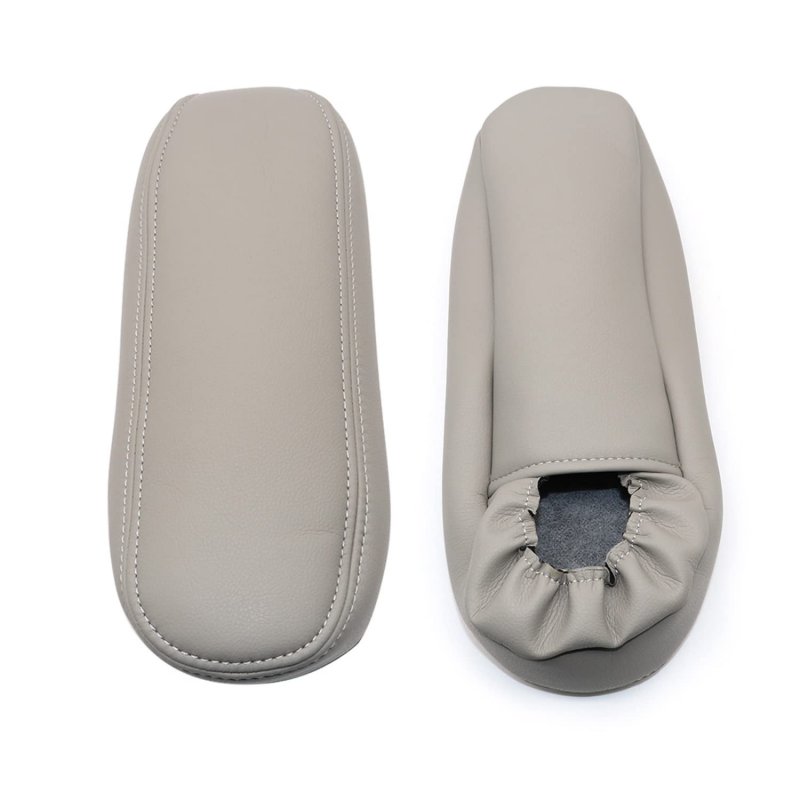 2pcs Replacement Seat Armrest Cover Leather Dark Gray For Ford F250 F350 Excursion Lariat 1999 2000 2001 2002 2003 2004 2005