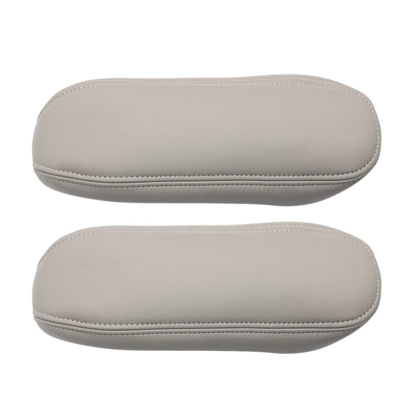 2pcs Replacement Seat Armrest Cover Leather Dark Gray For Ford F250 F350 Excursion Lariat 1999 2000 2001 2002 2003 2004 2005