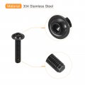Uxcell Flanged Button Head Socket Cap Screws 25pcs M6x30mm 304 Stainless Steel Black Oxide Drive Fasteners Bolts Fully Thread