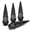 45mm Anodized Aluminum Valve Stem Caps Spiked Head Design Car Accessories Universal Fit For Most Vehicles Black Pack Of 4
