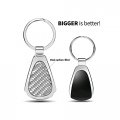 Ipick Image Made Clear Dome Real Silver Carbon Fiber Chrome Metal Teardrop Key Chain With Logo For Chrysler Pacifica