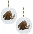 Set Of 2 Baby Mammoth Ceramic Fan Pulls 