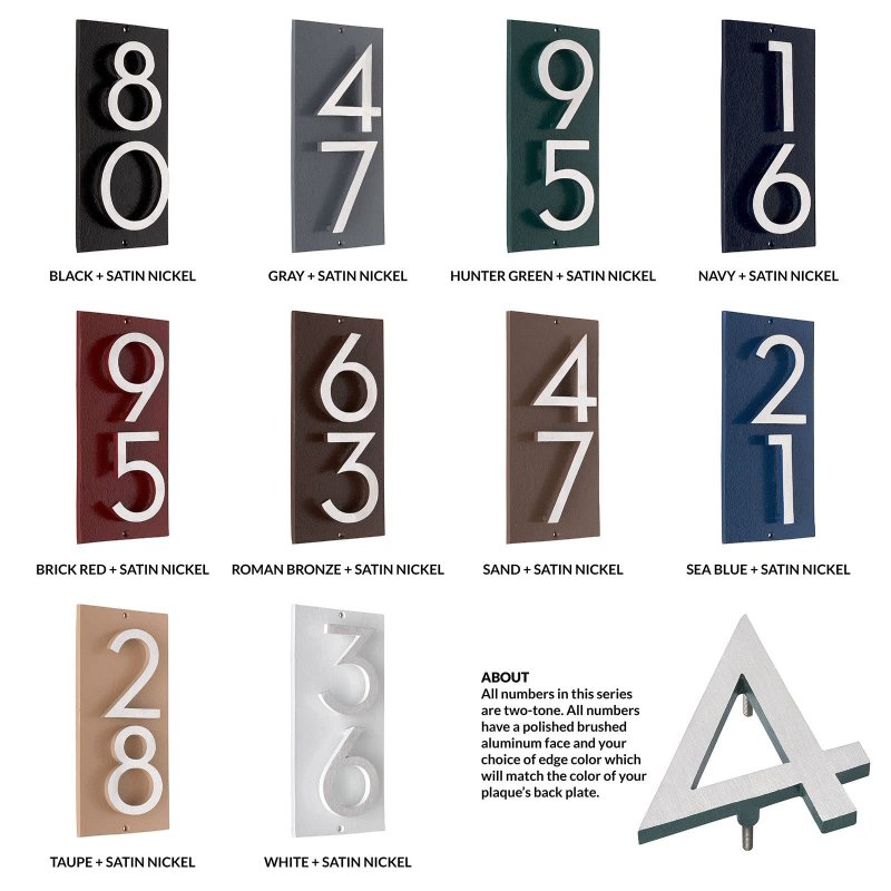 Montague Metal Products Floating Modern 6a A Number Vertical Address Plaque-assembled-address Sign-house Numbers
