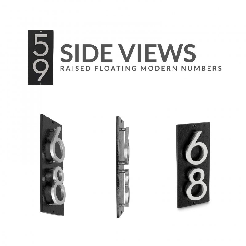 Montague Metal Products Floating Modern 6a A Number Vertical Address Plaque-assembled-address Sign-house Numbers