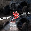 Sautvs Front Red Grille With Led Light For Maverick X3 New Premium Bumper Mesh Grill Bar Can-am Max Turbo R 2017-2024
