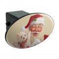 Christmas Holiday Santa And His Buddy Teddy Oval Tow Trailer Hitch Cover Plug Insert