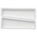 1 2 Size Long Cold Food Pan White Melamine Edgeware 4 X 7 Pa L W D