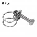 Uxcell 6pcs Double Wire Hose Clamp 36-40mm Adjustable Stainless Steel Clips With M6 Bolt For Dust Collection Pump Pipe