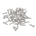 M1-0 25 X 4mm 50pcs Flat Round Head Screws 304 Stainless Steel Phillips Drive Machine Hardware Fastener For Furniture 