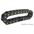 Uxcell R55 25mm X 50mm Black Plastic Open Type Cable Wire Carrier Drag Chain 1m Length For Cnc