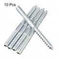 Uxcell M6x25mm Hanger Bolts Double Head Dowel Screw For Wood Furniture 10pcs