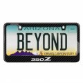 Ipick Image For 350z Real Black Carbon Fiber License Plate Frame Nissan