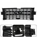 Waltyotur Replacement For Silverado 1500 2019 2020 2021 Front Upper Grille Black With Chrome Molding