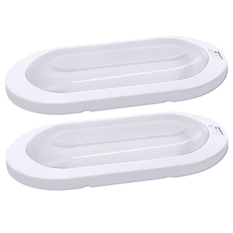 12v Led Rv Pancake Light Surface Mount 3400k Warm White Interior Ceiling Dome With On Off Switch For Motorhomes Camper Boat