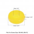 Uxcell 100pcs 5mm Hinged Screw Cover Caps Plastic Fold Snaps Washer Flip Protection Cover For M3 M4 M5 Screws Yellow