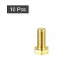 Uxcell Brass Hex Bolts M5x12mm 10pcs Fully Thread Grade 4 8 Solid Hexagon Head Bolt Machine Screws For Machinery